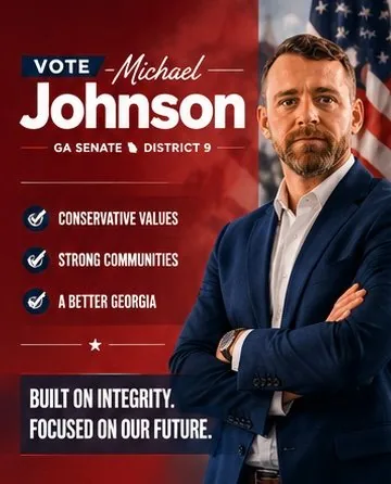 Michael Johnson with arms crossed, projecting confident leadership