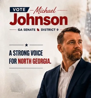 Michael Johnson speaking at a community event about Gwinnett traffic and transportation